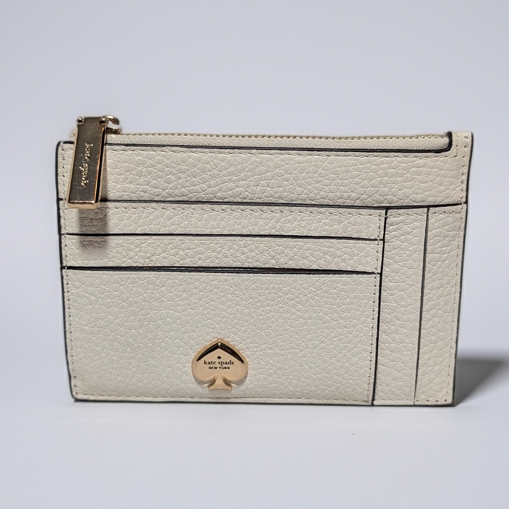 Kate Spade New York Pebbled Leather Slim Card Holder Wallet – Merengue